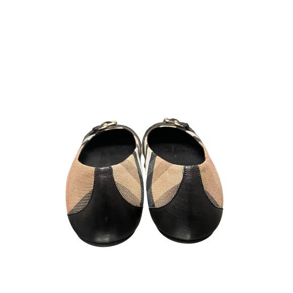 Burberry House Check Bridle Avonwick Ballerina Flats Tan Black Red 40 / US 10 - Picture 7 of 10